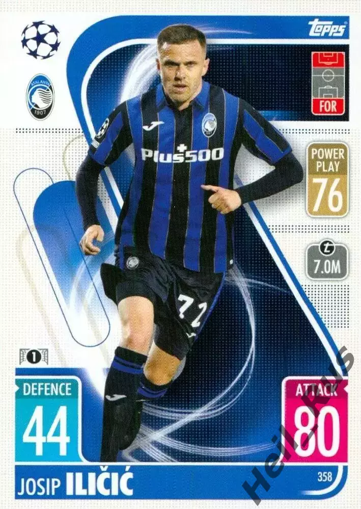 Карточка Йосип Иличич Аталанта, Фиорентина, Палермо Лига Чемпионов 2021-22 TOPPS