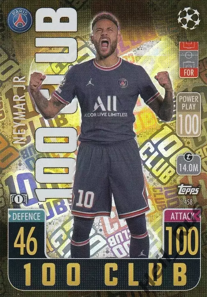 Карточка Неймар (Пари Сен-Жермен/ПСЖ, Барселона, Сантос) Лига Чемпионов 2021-22