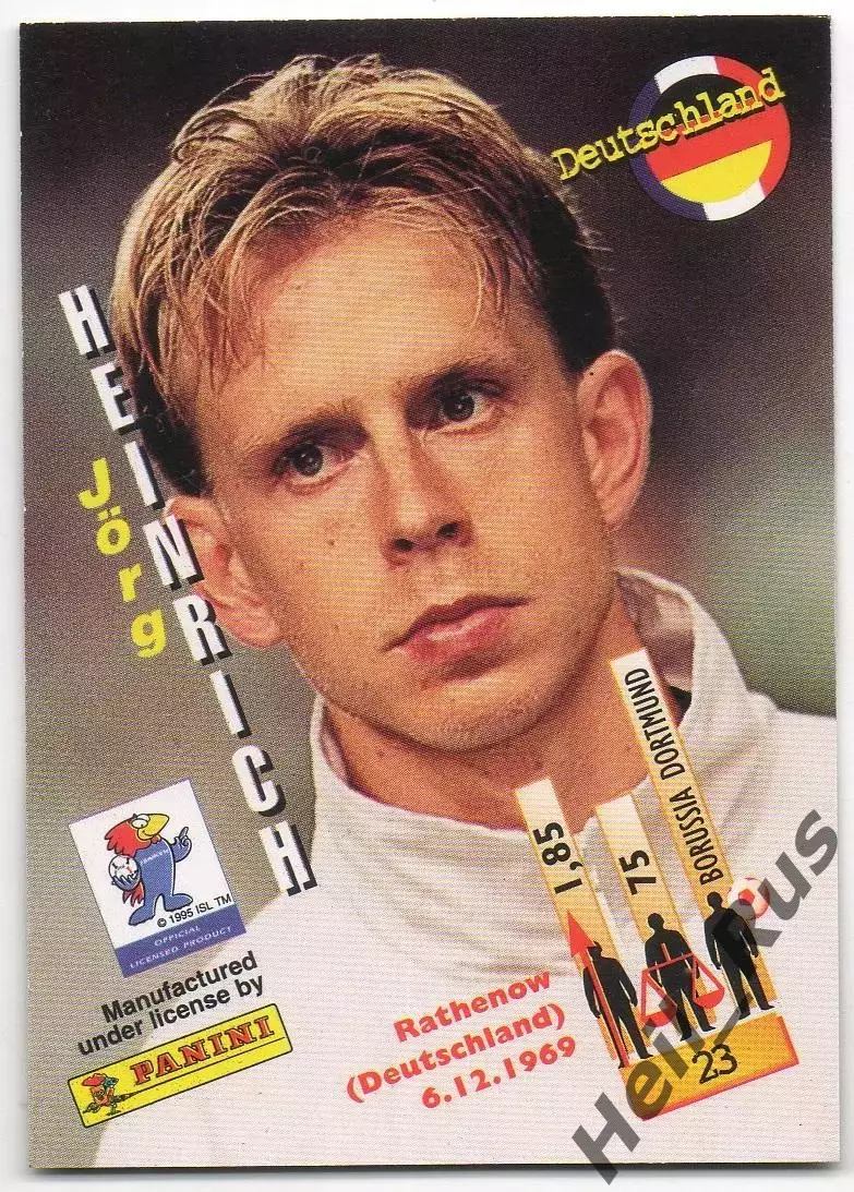 Карточка Йорг Хайнрих Германия, Боруссия Дортмунд/Фиорентина Чемпионат Мира 1998 1