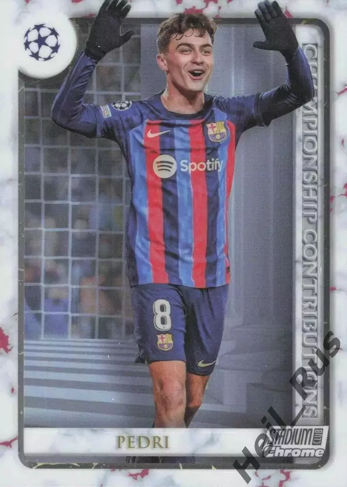 Футбол; Карточка Pedri/Педри FC Barcelona/Барселона Лига Чемпионов 2022-23 TOPPS