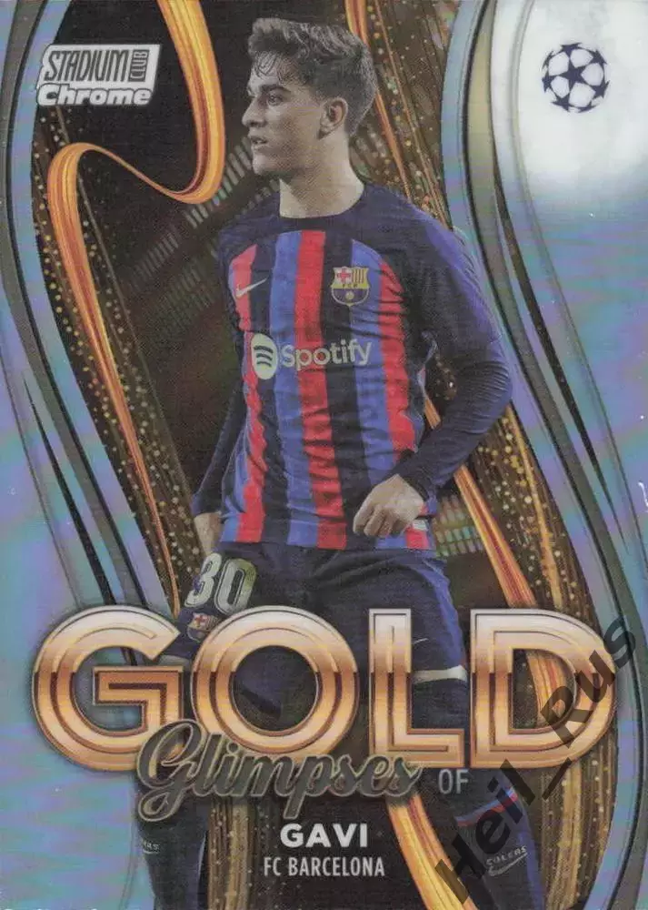 Футбол. Карточка Gavi/Гави (FC Barcelona/Барселона) Лига Чемпионов 2022/23 TOPPS