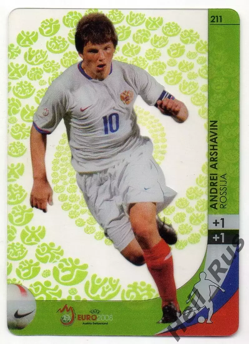 Футбол Карточка Андрей Аршавин Россия/Зенит/Арсенал/Кубань Euro/Евро 2008 Panini