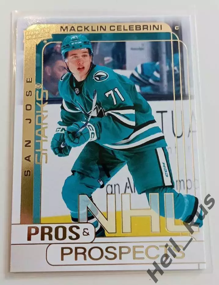 Карточка Macklin Celebrini/Маклин Селебрини (San Jose Sharks/Сан-Хосе) НХЛ/NHL