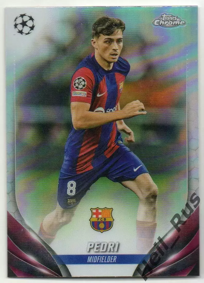 Футбол; Карточка Pedri/Педри FC Barcelona/Барселона Лига Чемпионов 2023-24 TOPPS