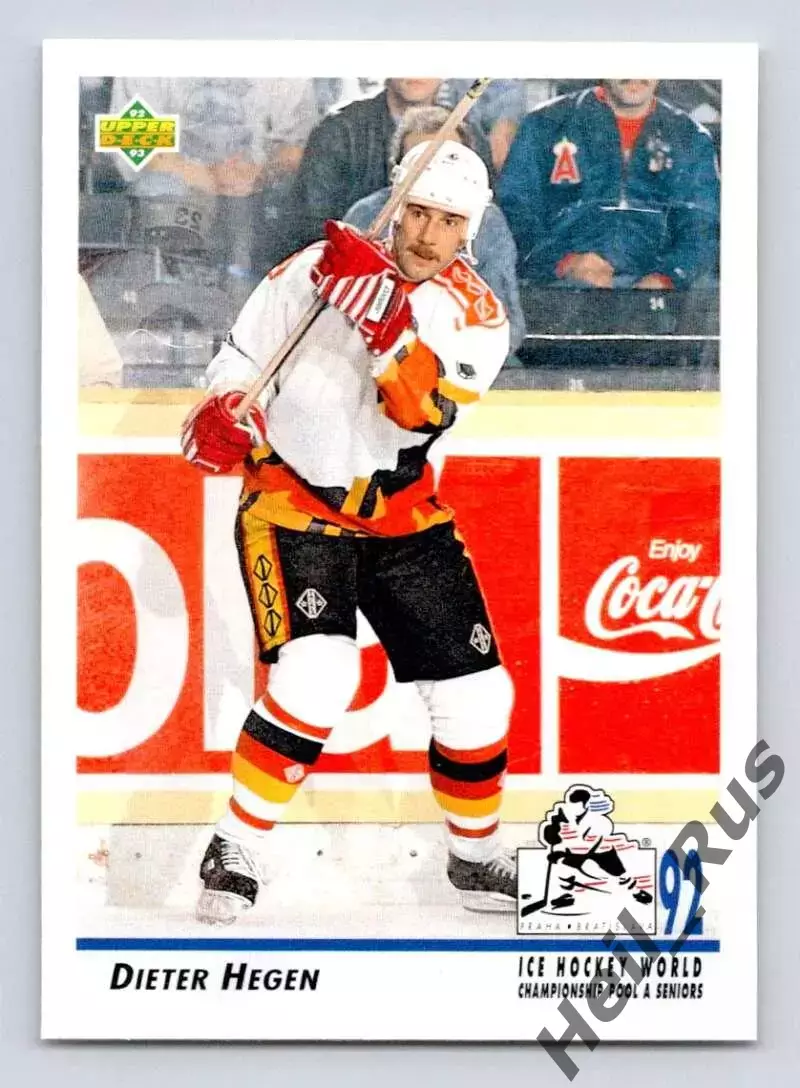 Хоккей. Карточка Dieter Hegen/Дитер Хеген Германия 1992-1993 Upper Deck НХЛ/NHL