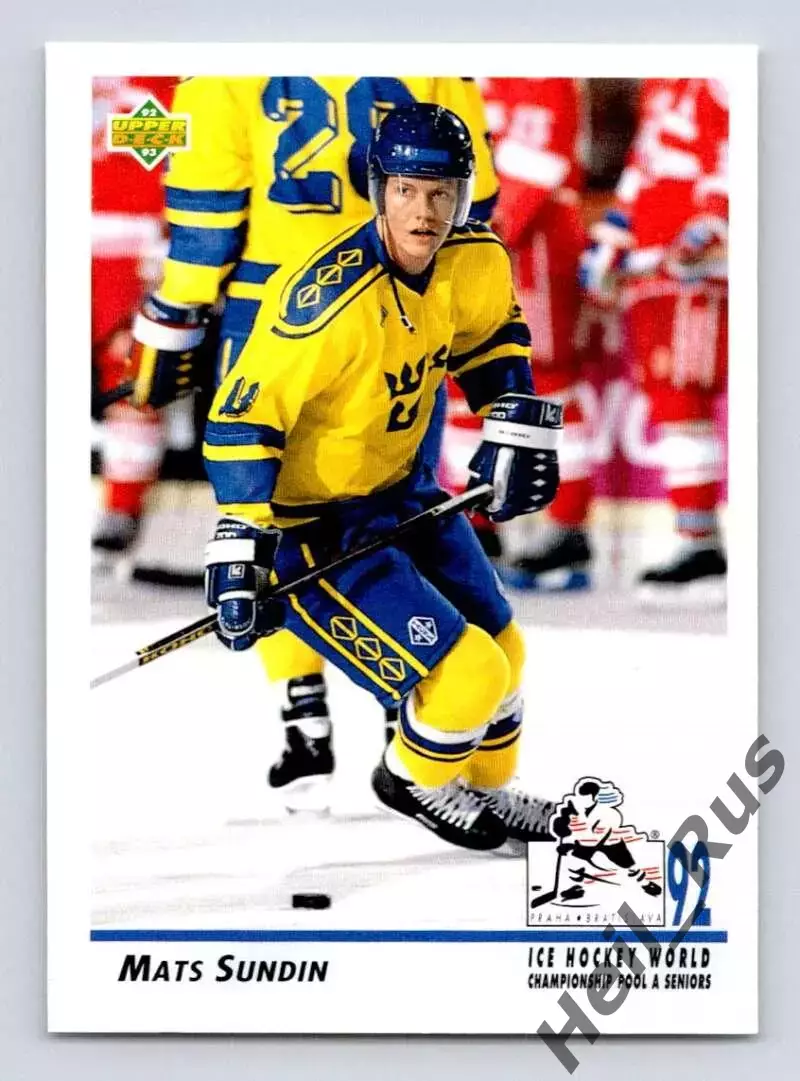 Хоккей. Карточка Mats Sundin/Матс Сундин (Sweden/Швеция) 1992-1993 НХЛ/NHL