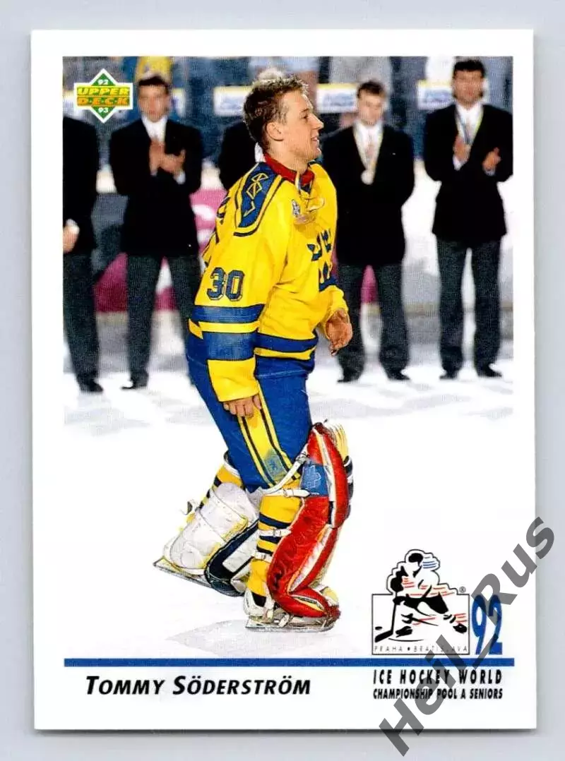 Хоккей. Карточка Tommy Soderstrom/Томми Седерстрем (Швеция) 1992-1993 НХЛ/NHL