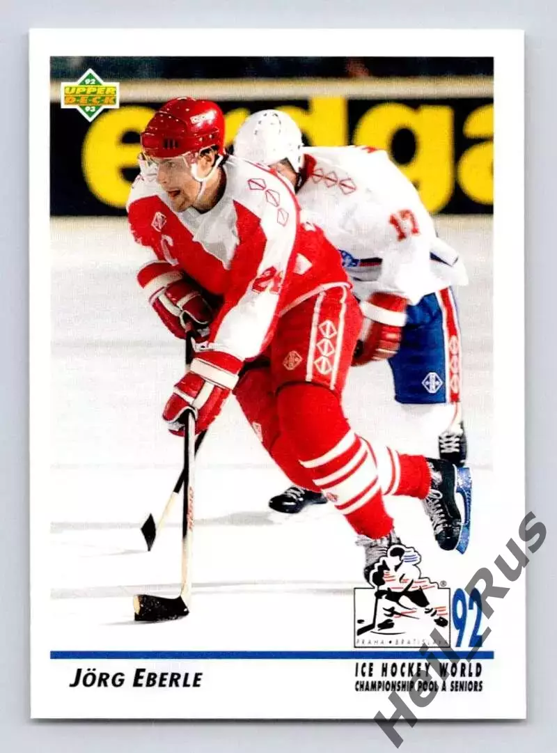 Хоккей. Карточка Jorg Eberle/Йорг Эберле Швейцария 1992-1993 Upper Deck НХЛ/NHL
