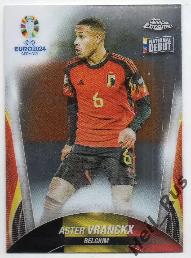 Футбол. Карточка Астер Вранкс Бельгия, Вольфсбург/Милан/Сассуоло Euro/Евро 2024