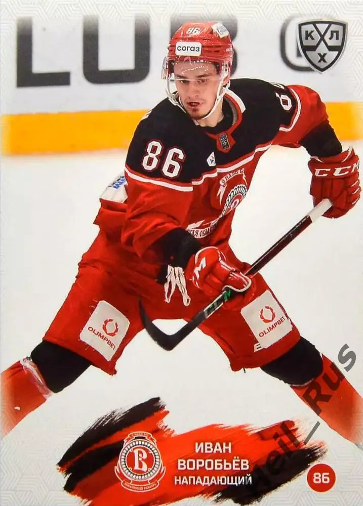Хоккей. Карточка Иван Воробьев Витязь Московская область КХЛ/KHL 2024/25 SeReal