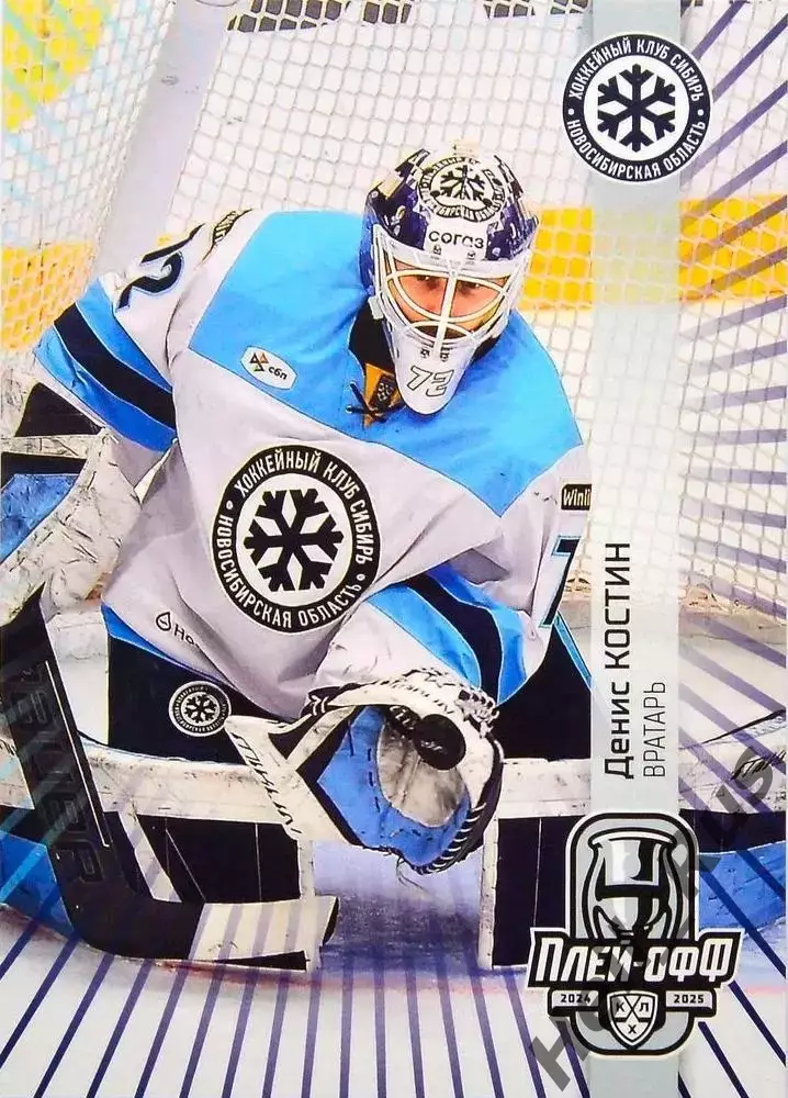 Хоккей. Карточка Денис Костин (Сибирь Новосибирск) КХЛ/KHL сезон 2024/25 SeReal