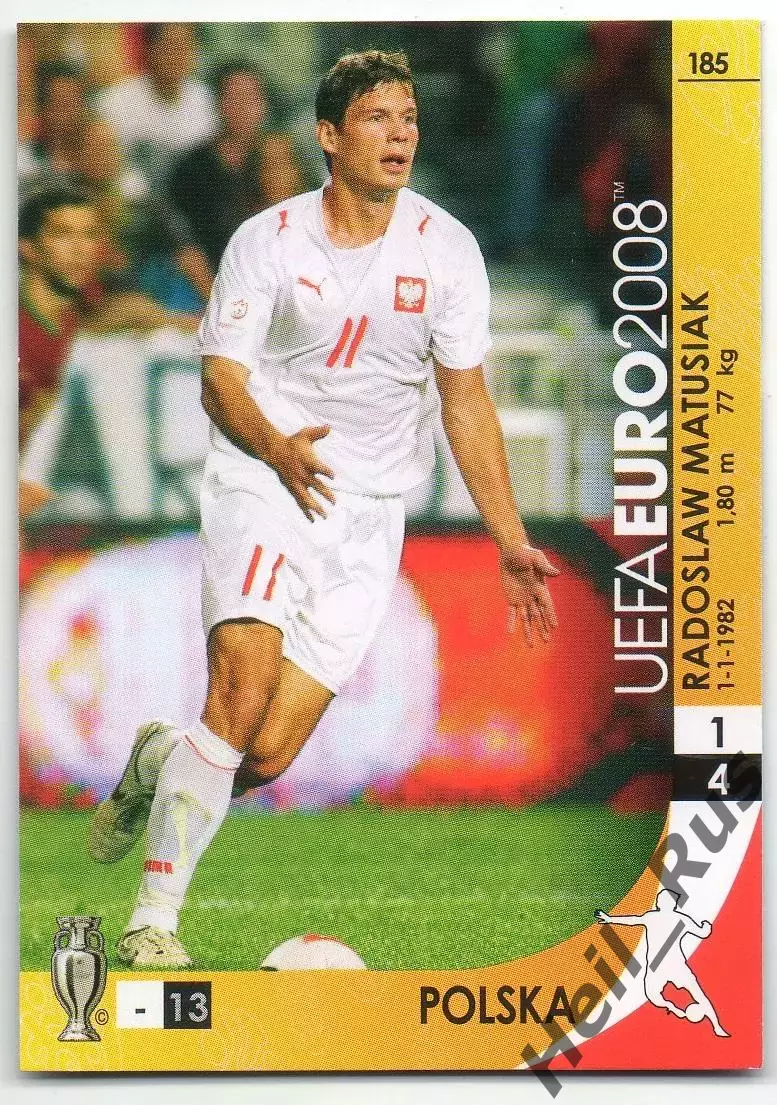 Футбол. Карточка Радослав Матусяк Польша, Палермо/Херенвен Euro/Евро 2008 Panini
