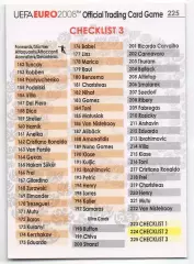 Футбол. Карточка Checklist/Чеклист коллекции UEFA Euro/УЕФА Евро 2008 Panini