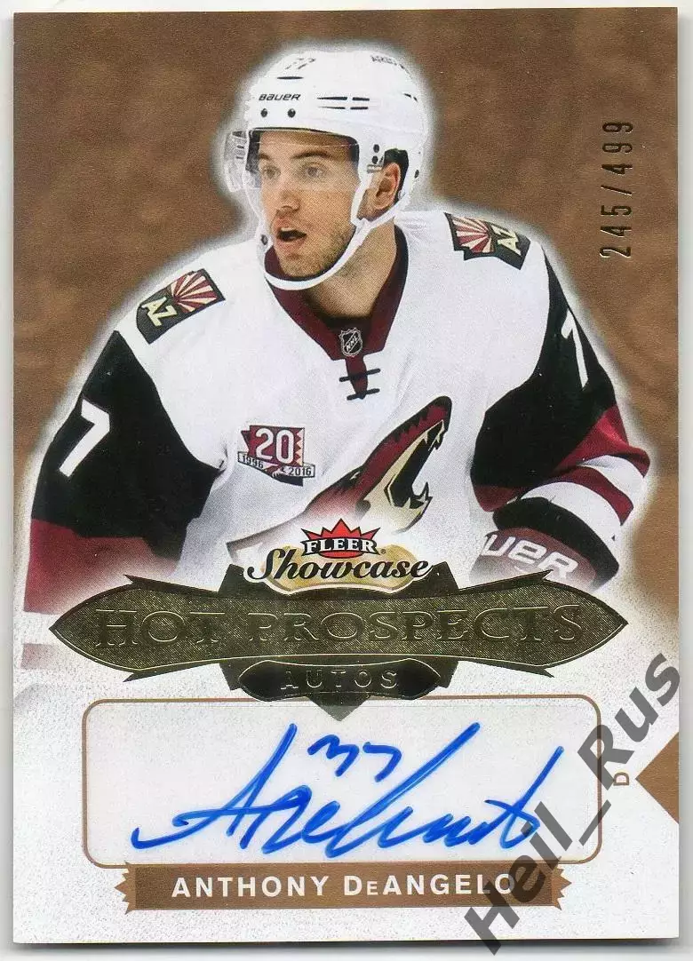 Карточка автограф Энтони Деанджело (Arizona Coyotes/Аризона, СКА) НХЛ/NHL, КХЛ
