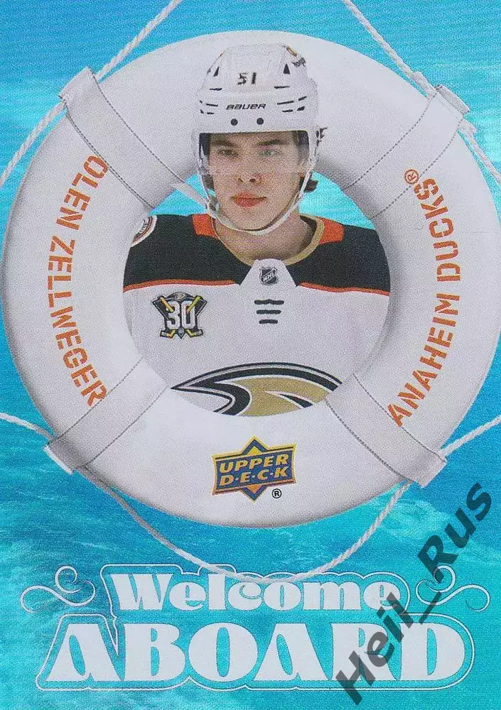 Хоккей Карточка Olen Zellweger/Олен Зеллвегер Anaheim Ducks/Анахайм Дакс НХЛ/NHL