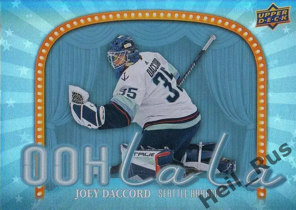 Хоккей. Карточка Joey Daccord/Джоуи Даккор (Seattle Kraken/Сиэтл Кракен) НХЛ/NHL