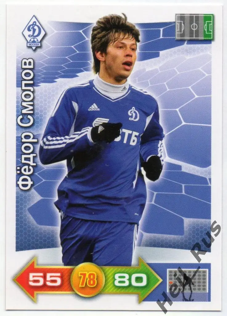 Футбол Карточка Федор Смолов Динамо Москва, Краснодар/Локомотив/Урал Panini РФПЛ