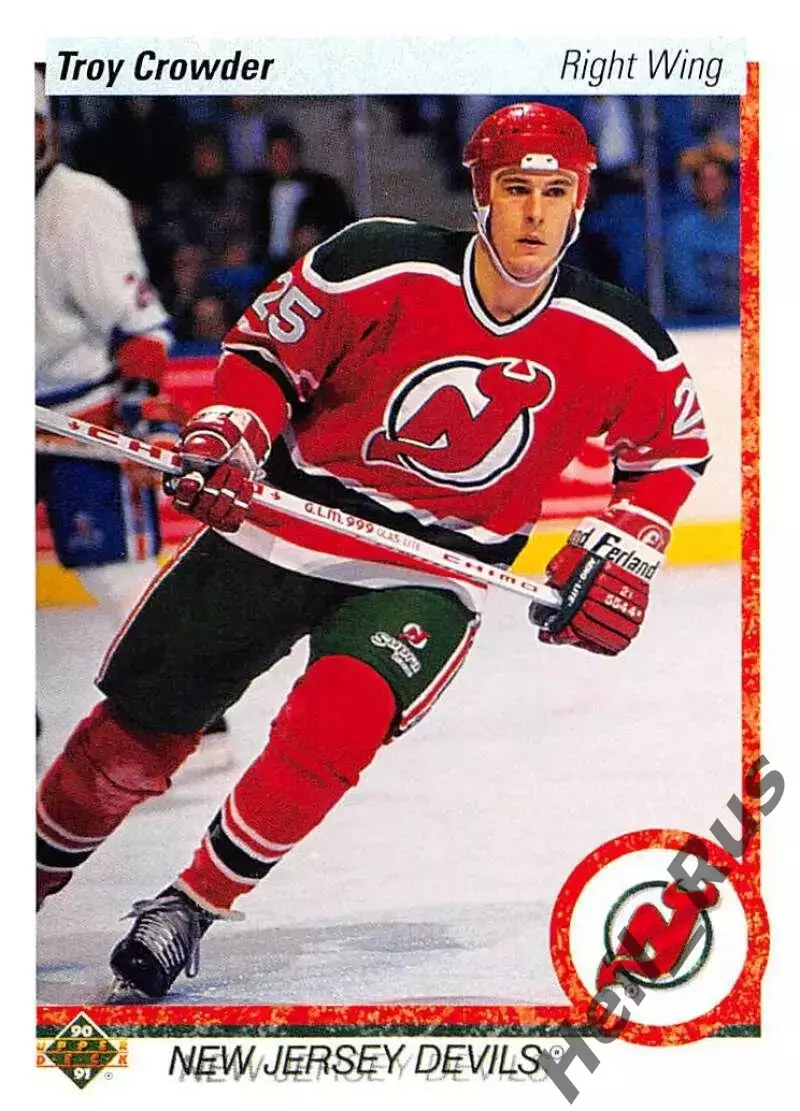 Карточка Troy Crowder/Трой Краудер (New Jersey Devils/Нью-Джерси Девилз) НХЛ/NHL
