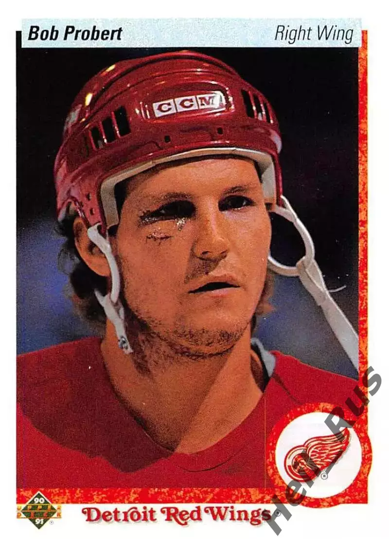 Карточка Bob Probert/Боб Проберт (Detroit Red Wings/Детройт Ред Уингз) НХЛ/NHL