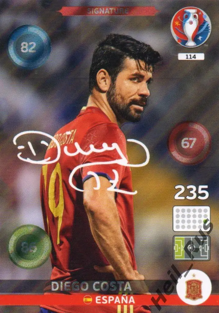 Футбол. Карточка Диего Коста Испания/Атлетико Мадрид/Челси Euro/Евро 2016 Panini