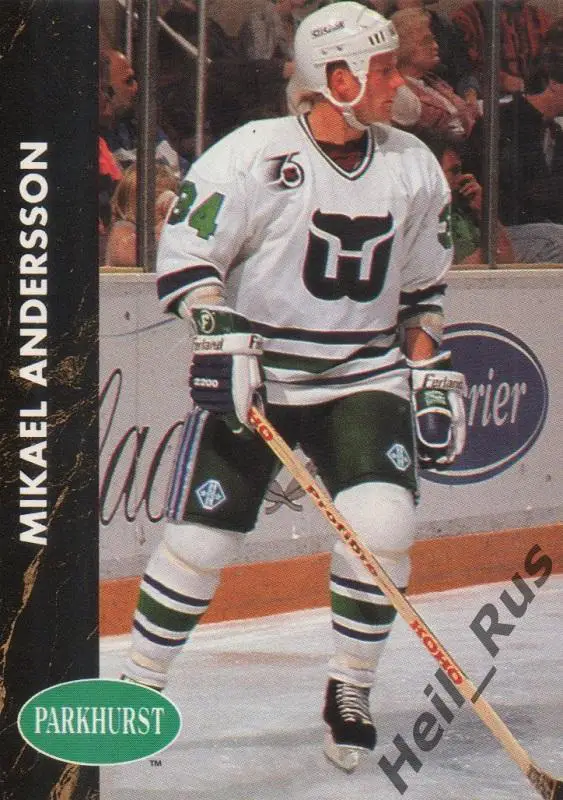 Карточка Mikael Andersson/Микаэль Андерссон (Hartford Whalers/Хартфорд) НХЛ-NHL