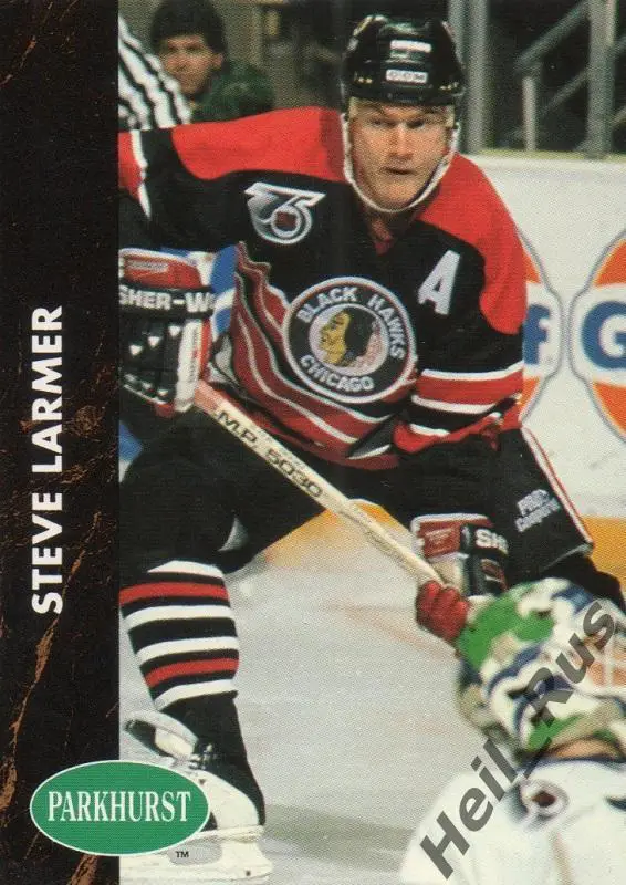 Хоккей. Карточка Steve Larmer/Стив Лармер (Chicago Blackhawks / Чикаго) НХЛ/NHL