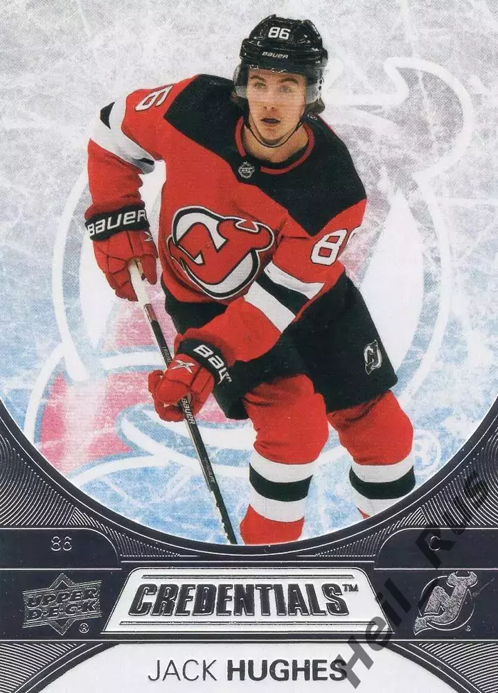 Карточка Jack Hughes/Джек Хьюз (New Jersey Devils/Нью-Джерси Девилз) НХЛ / NHL