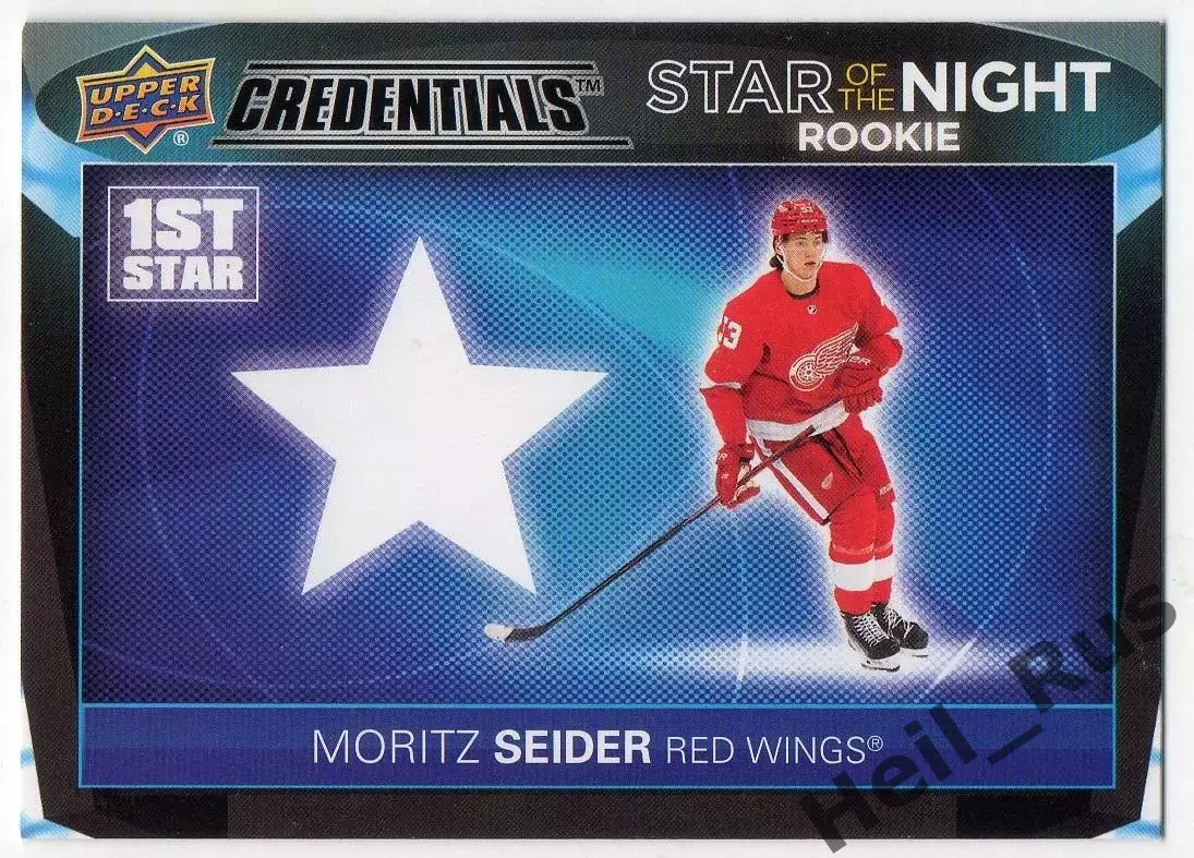 Карточка Moritz Seider/Мориц Зайдер Detroit Red Wings/Детройт Ред Уингз NHL/НХЛ