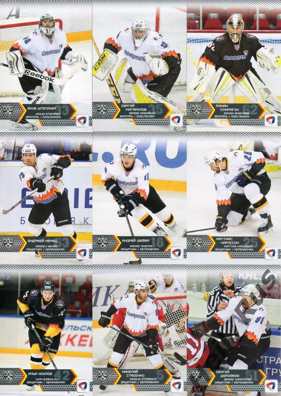 Хоккей. Северсталь Череповец 18 карточек КХЛ/KHL сезон 2015/16 SeReal Бучневич