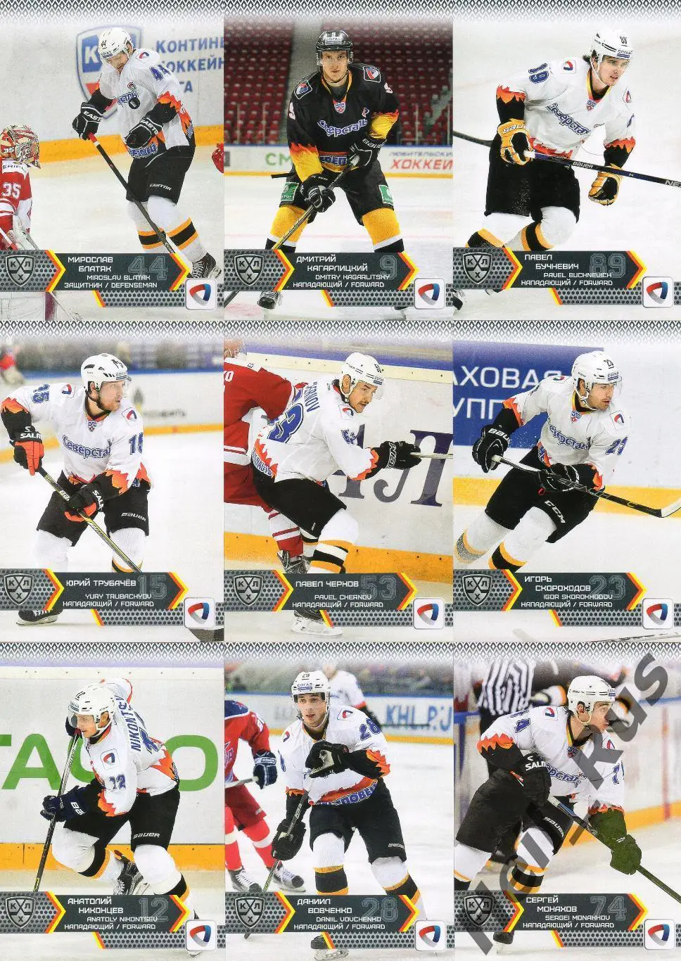 Хоккей. Северсталь Череповец 18 карточек КХЛ/KHL сезон 2015/16 SeReal Бучневич 2
