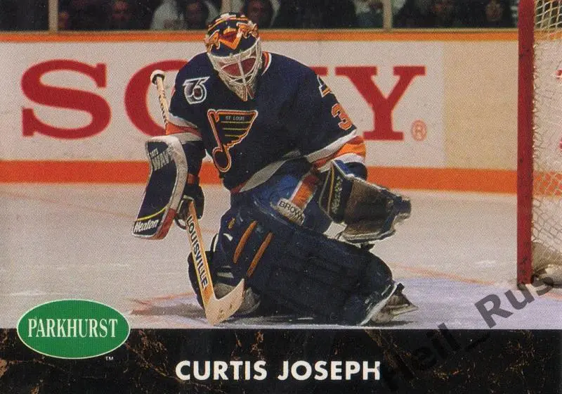 Хоккей; Карточка Curtis Joseph/Кертис Джозеф (St. Louis Blues/Сент-Луис) НХЛ/NHL