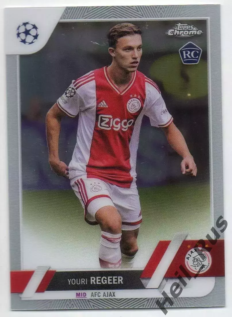 Футбол Карточка Youri Regeer/Юри Регер Аякс, Твенте Лига Чемпионов 2022/23 TOPPS