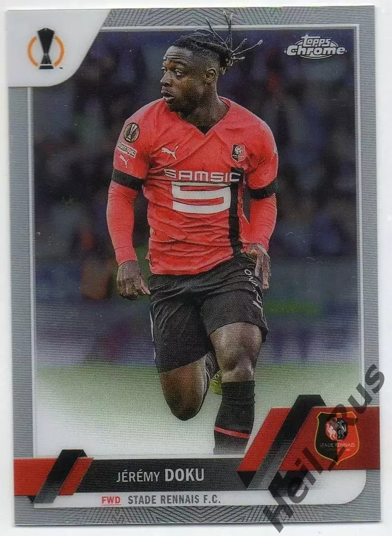 Футбол Карточка Jeremy Doku/Жереми Доку Ренн, Манчестер Сити Лига Европы 2022-23