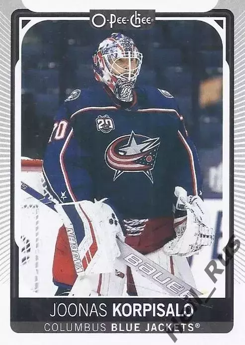 Хоккей; Карточка Joonas Korpisalo/Йоонас Корписало Columbus Blue Jackets НХЛ/NHL