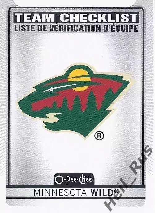 Хоккей. Карточка Чеклист Логотип/Эмблема Minnesota Wild/Миннесота Уайлд НХЛ/NHL