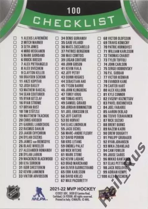 Карточка Александр Овечкин Washington Capitals / Вашингтон Динамо Москва НХЛ/КХЛ 1