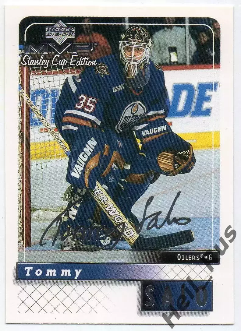 Хоккей; Карточка Tommy Salo/Томми Сало (Edmonton Oilers/Эдмонтон Ойлерз) НХЛ/NHL