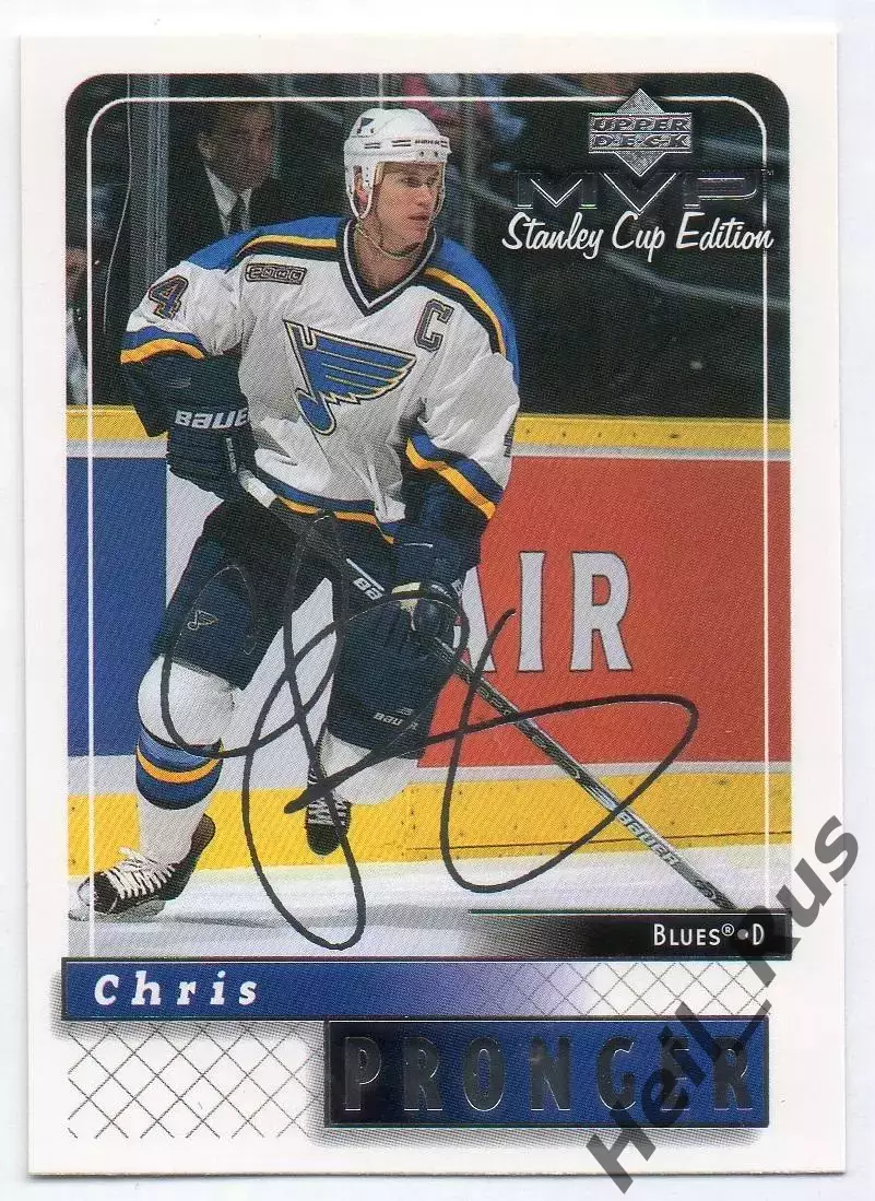 Хоккей Карточка Chris Pronger/Крис Пронгер St Louis Blues/Сент-Луис Блюз НХЛ/NHL