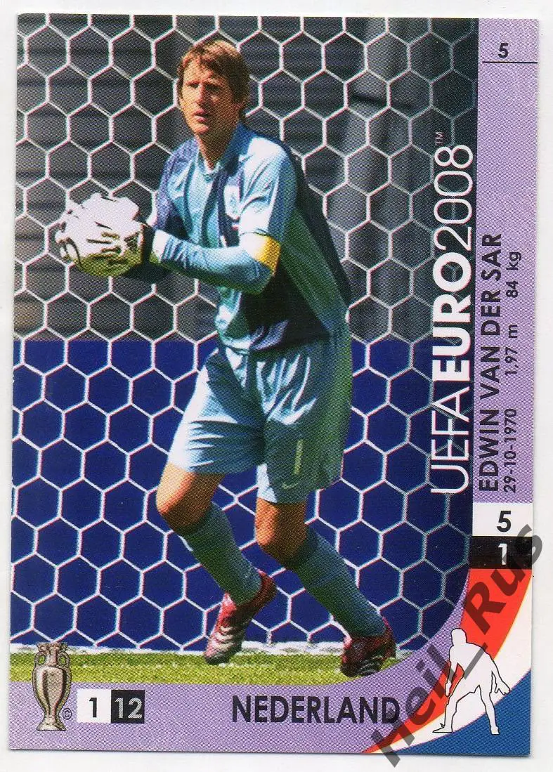 Футбол Карточка Эдвин ван дер Сар (Нидерланды, Манчестер Юнайтед) Euro/Евро 2008