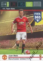 Футбол. Карточка Juan Mata / Хуан Мата (Манчестер Юнайтед, Челси) Panini 2015-16
