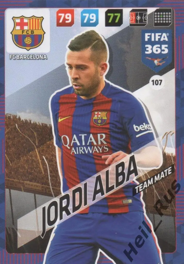 Футбол Карточка Jordi Alba/Жорди Альба Барселона, Валенсия Panini/Панини 2017-18