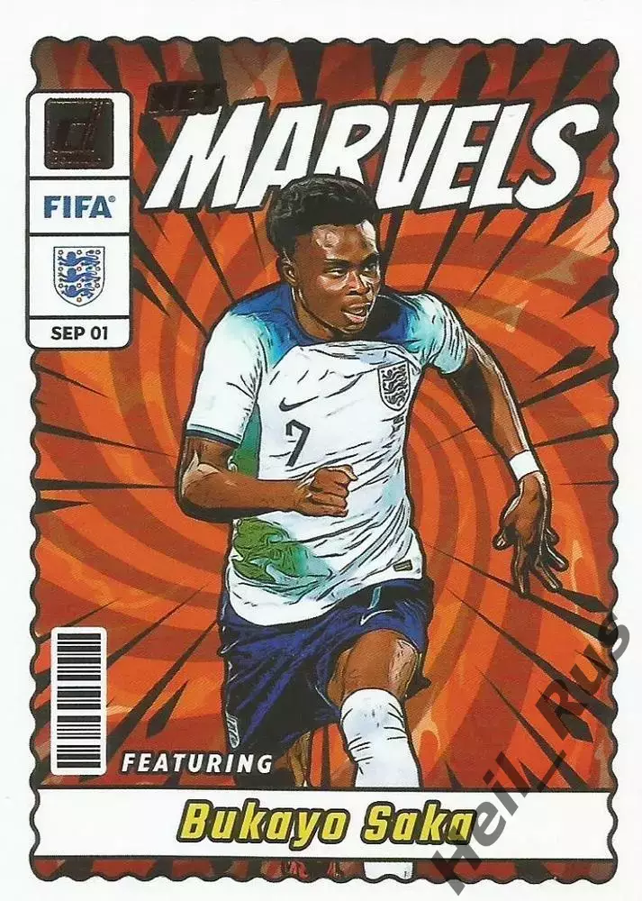 Футбол. Карточка Bukayo Saka/Букайо Сака (Англия, Арсенал) Panini/Панини 2023-24