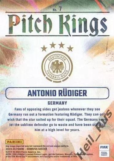 Футбол. Карточка Антонио Рюдигер Германия/Реал Мадрид/Челси/Рома/Штутгарт Panini 1