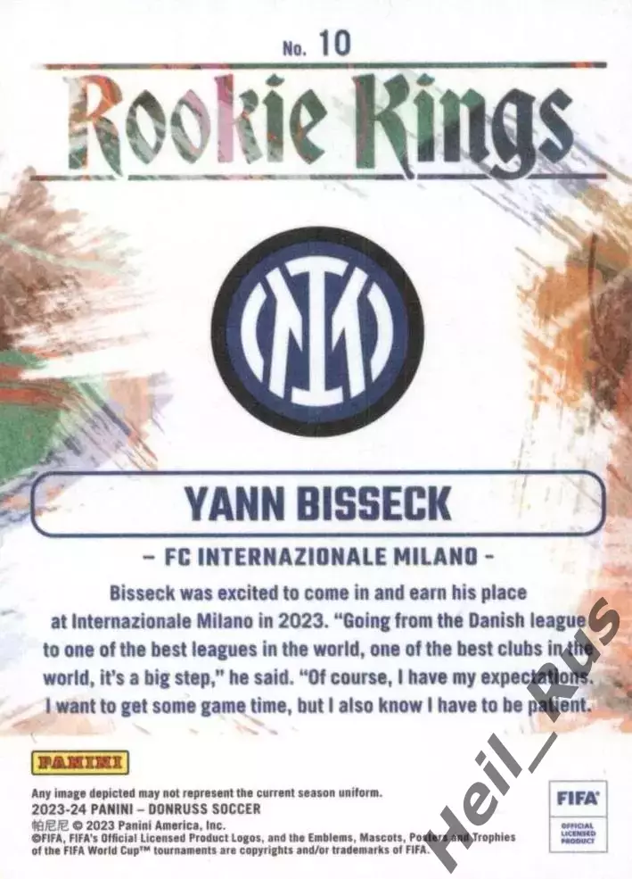 Футбол. Карточка Yann Bisseck/Янн Биссек (Интернационале, Кельн) Panini 2023-24 1