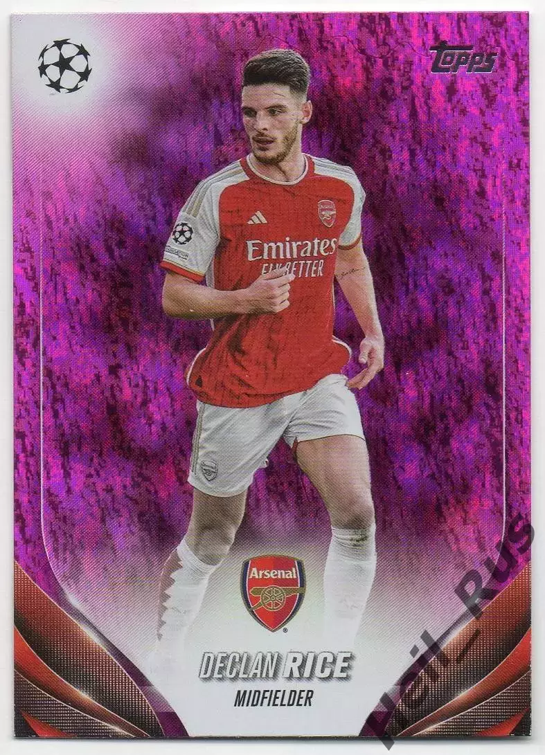 Футбол. Карточка Деклан Райс (Арсенал, Вест Хэм Юнайтед) Лига Чемпионов 2023/24