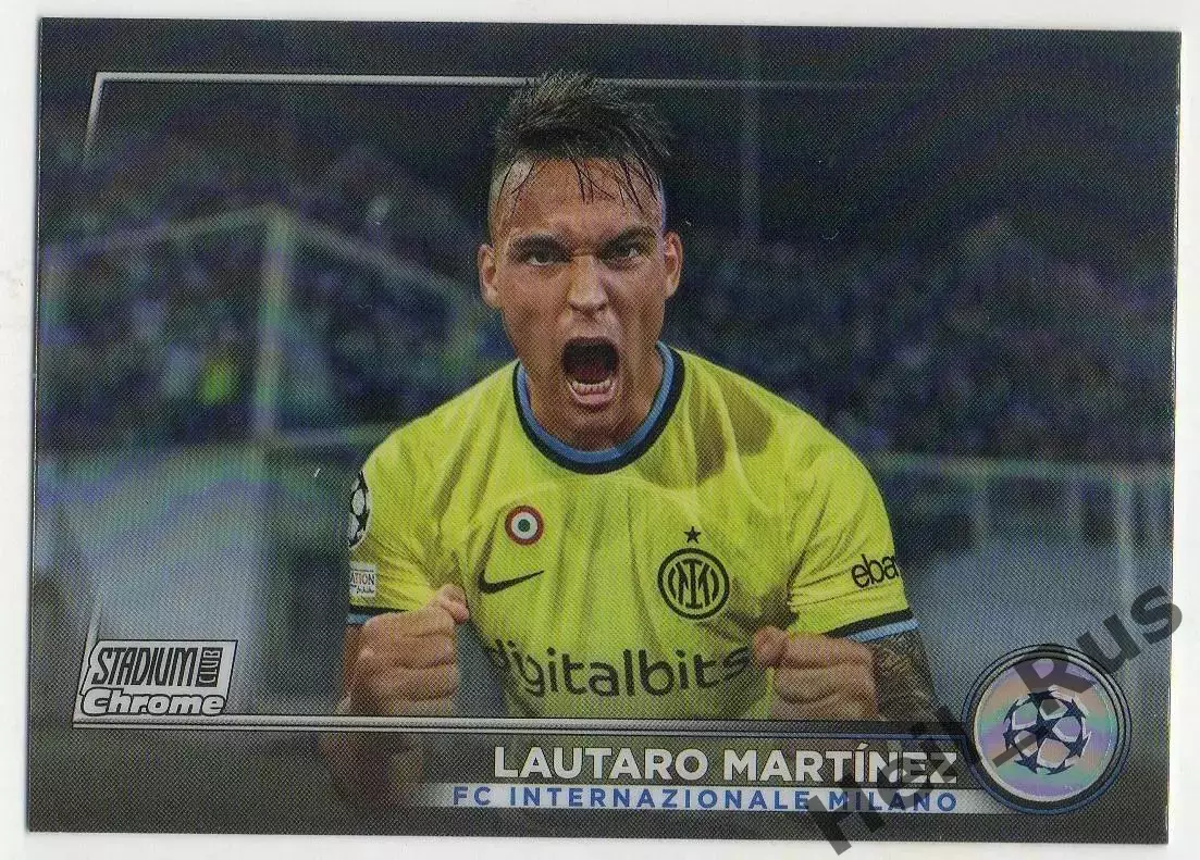 Футбол; Карточка Lautaro Martinez/Лаутаро Мартинес Интер Лига Чемпионов 2022-23