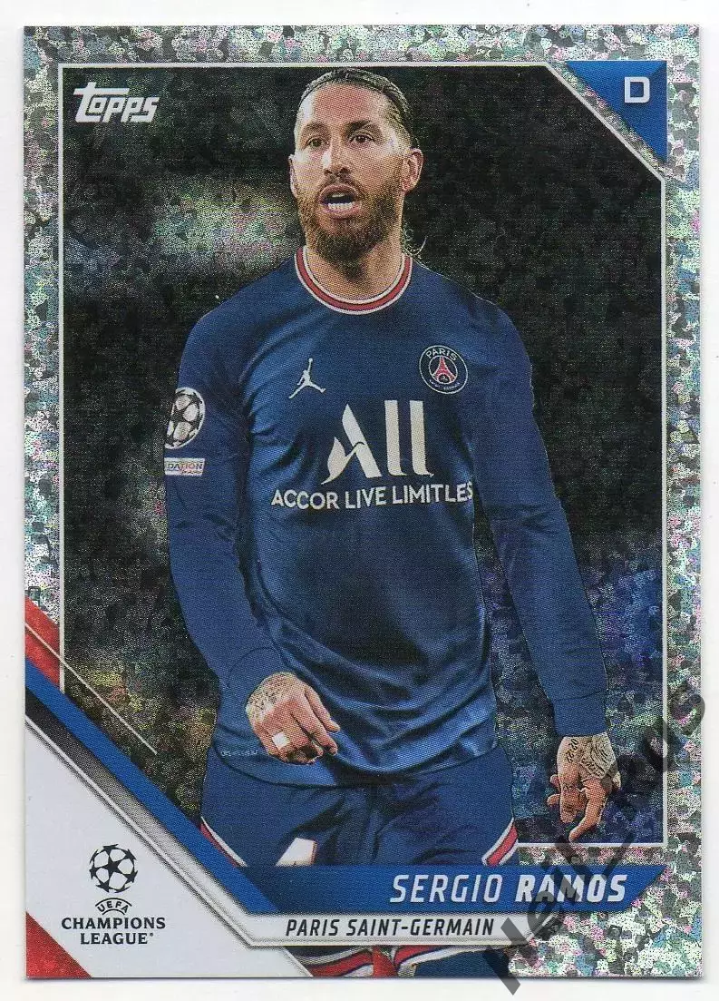 Карточка Серхио Рамос Пари Сен-Жермен/Реал Мадрид/Севилья Лига Чемпионов 2021-22