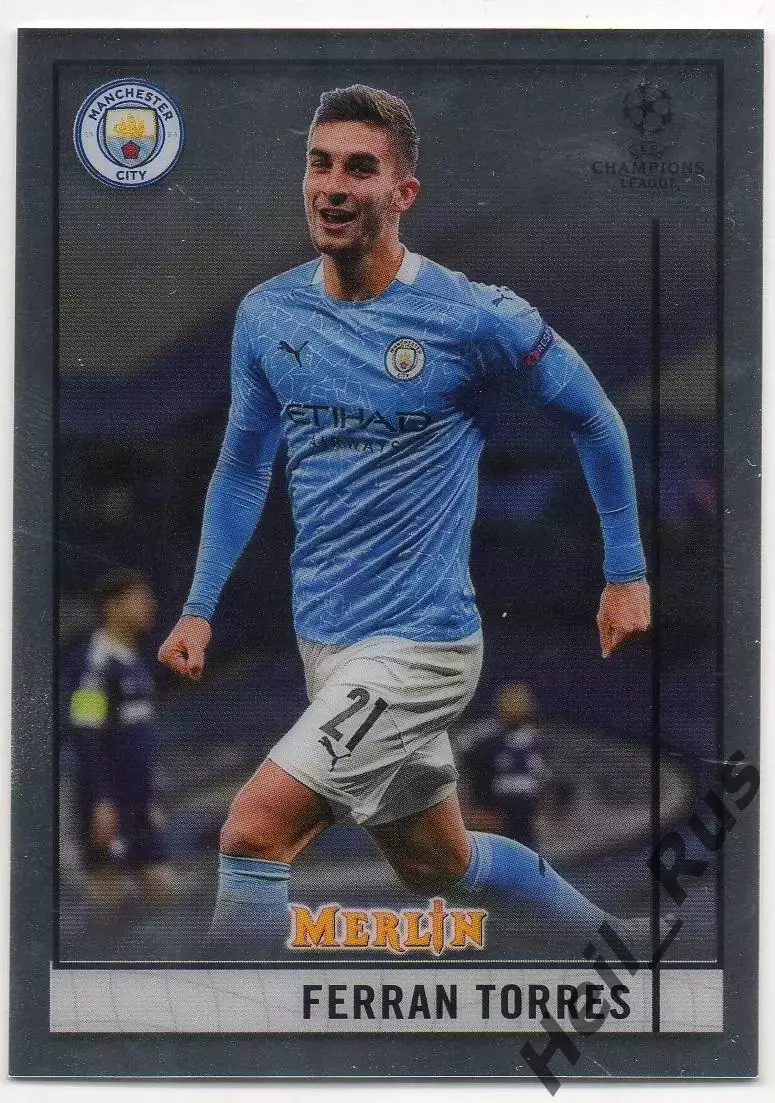 Карточка Ферран Торрес Манчестер Сити, Барселона/Валенсия Лига Чемпионов 2020-21