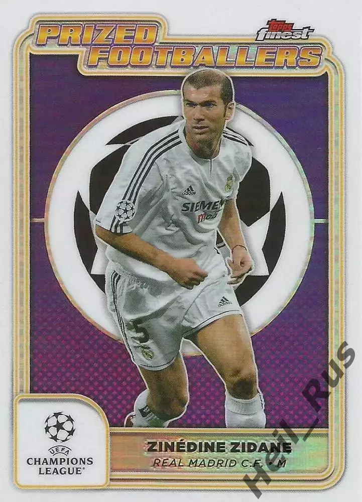 Футбол. Карточка Зинедин Зидан Реал Мадрид, Ювентус Лига Чемпионов 2024-25 TOPPS