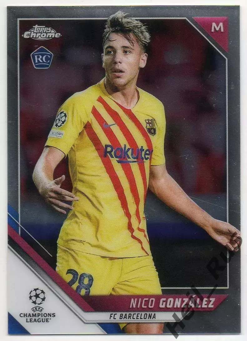 Футбол. Карточка Нико Гонсалес Барселона, Валенсия, Порту Лига Чемпионов 2021/22